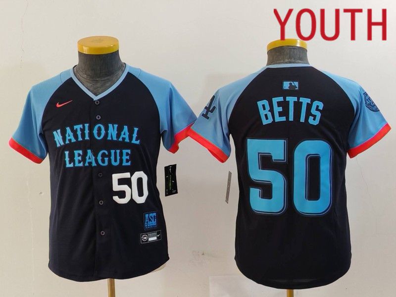 Youth Los Angeles Dodgers #50 Betts Blue All star 2024 Nike MLB Jersey style 8152